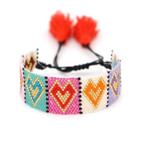 

go2boho bohemian heart bracelet miyuki love pulseras mujer moda 2019 women bileklik cuff bracelets jewelry couples lover gift, Golden;silver