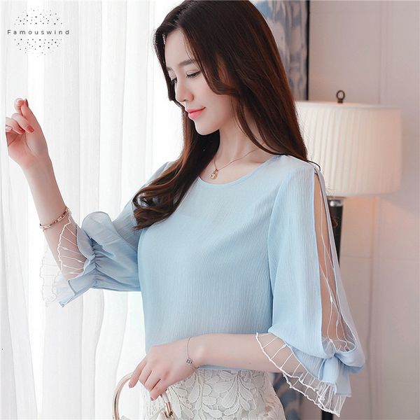 

мода blusas блузка женская одежда лето половина рукава свет женщины рубашка сладкие o шеи женщин топы шифон d740 30, White