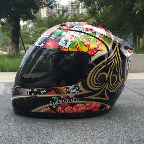 

motorcycle full face helmet men and women racing fog seasons warm malushun full-cover personality locomotive highway, capacete