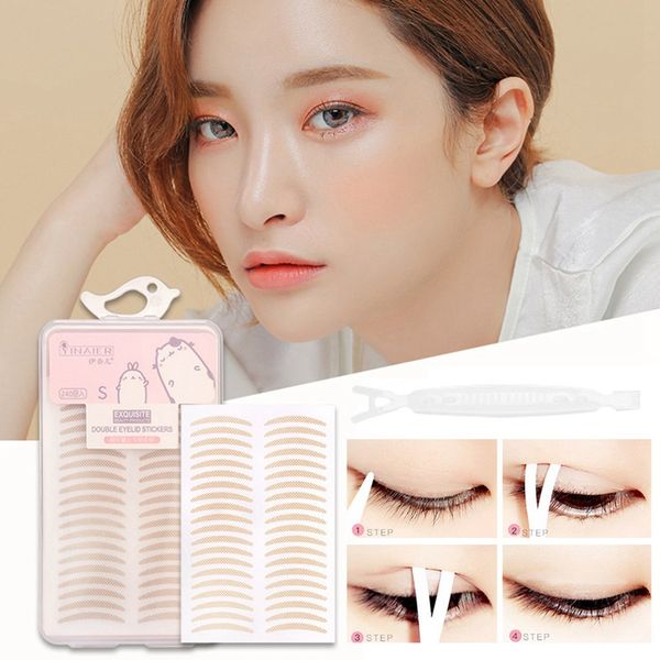 

240pcs s/l invisible lace fiber adhesive eyelid stickers double eyelid tapes lift tool 4 styles
