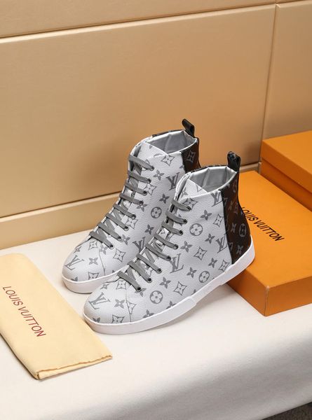 

2019m limited edition printed stripes luxury mens leather casual high sneakers, fashion personality high single shoes, size 38-44