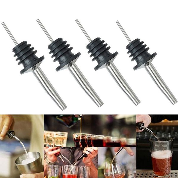 

4шт из нержавеющей стали виски ликер масло бутылки вина pourer аксессуары cap носик пробка mouth диспенсер бармен главная бар партии