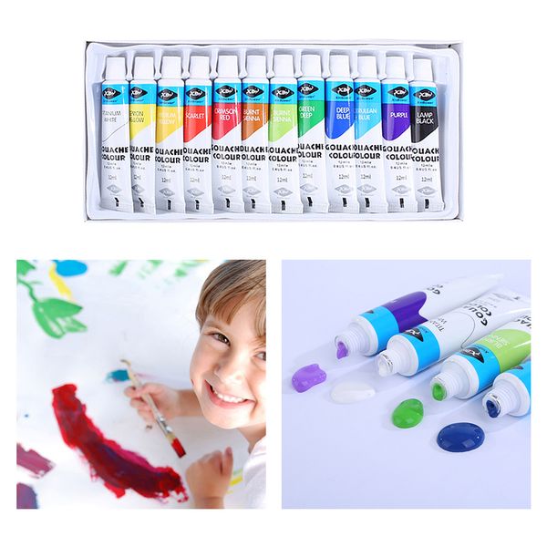 

12 color painting pigment set kids artist diy watercolor environmental