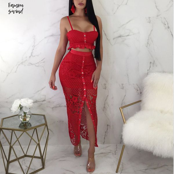 

сексуальное длинное платье выдалбливают сплит из двух частей костюма женщин кнопки летний пляж платье белого кружева рябить платье партии, Black;gray