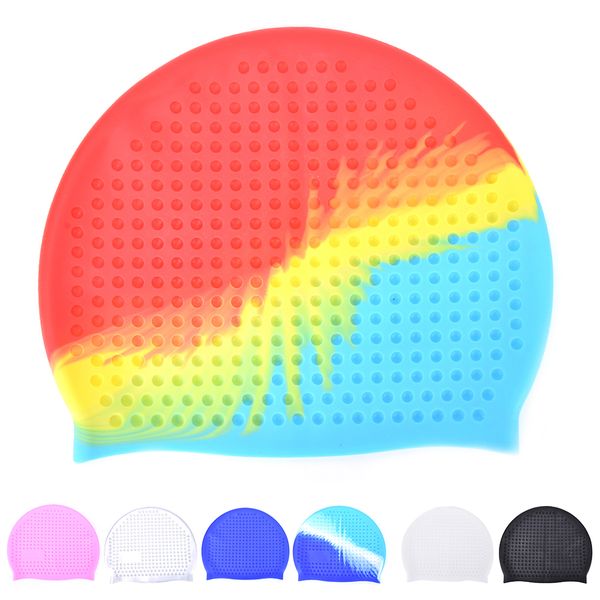 

universal silicone swim cap waterproof hair ear protect swimming cap swimming caps women and men