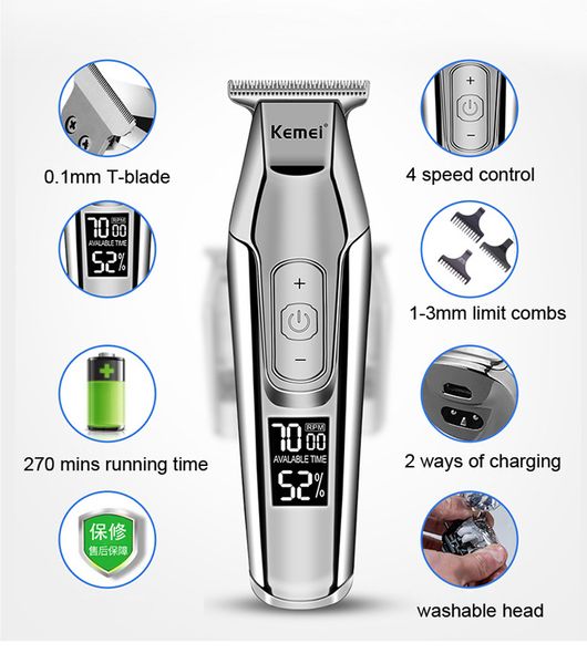 

kemei профессиональный волос clipperaparador де pelos триммер для парикмахера мужчины diy cutter electric стрижка машины hairclippersdesign