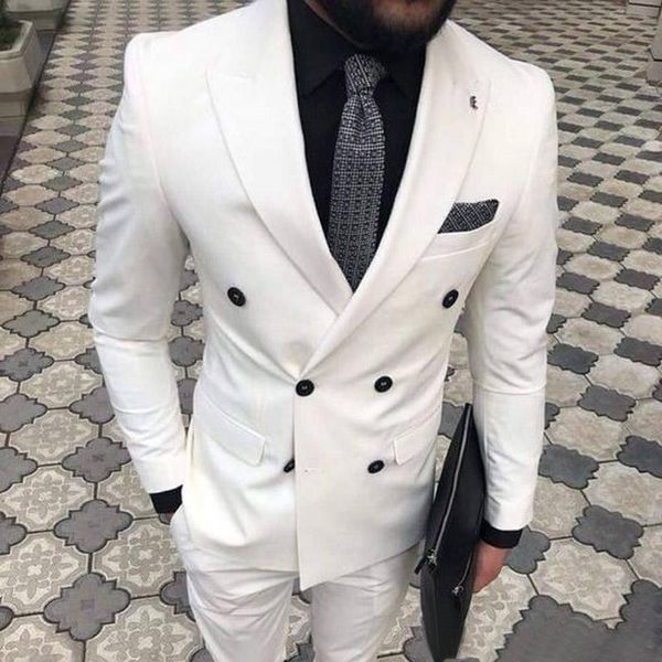 

italian 2 pieces white mens wedding suits for groom jacket+pants groom suits tuxedo prom suits wedding tuxedo for men, Black;gray