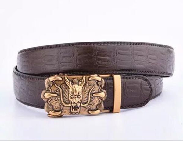 

new male leather smooth automatic buckle belt middle-aged casual fashion belt originated from a hair belt, Black;brown