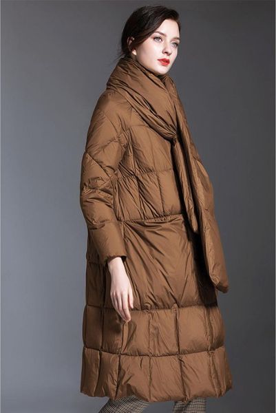 

down jacket female 2019 winter new european white duck down thick fashion jacket female dark brown, Black
