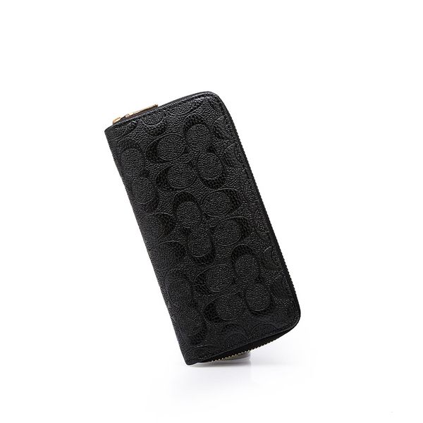 

12018 autumn and winter new woman's wallet embossed circle hand women's wallet change card, Red;black