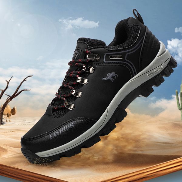 

genuine leather sport trekking shoes outdoor men waterproof working fishing hiking shoes man sneakers wearable hunting boots new