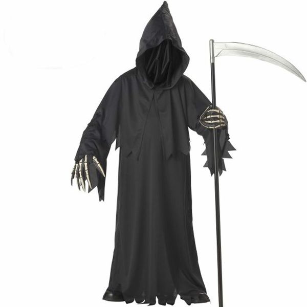 

halloween death costume and hat mask skeleton hand skeleton costumes funny high quality, Black;red