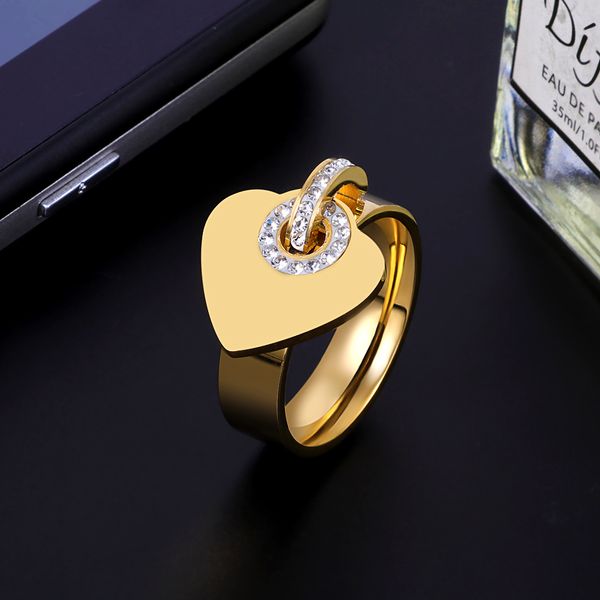 

нержавеющая сталь шарм finger rings sweet heart модных женский подарок ювелирные изделия классические женщины девушка кольцо кристалл подвес