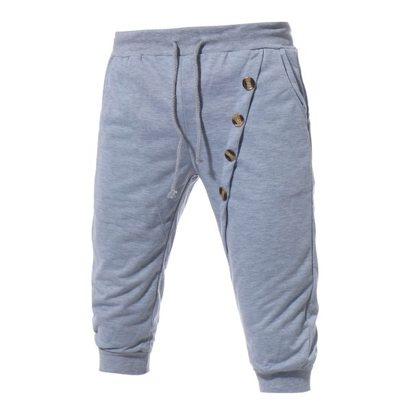 

men's sports shorts crotch button design fashion casual shorts, White;black
