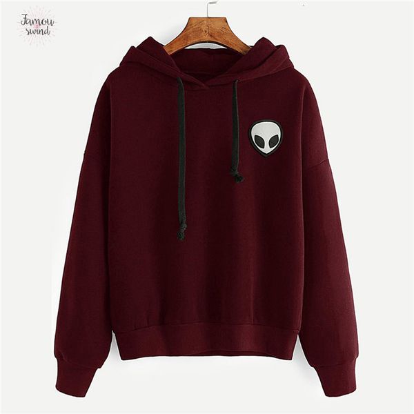 

активный повседневный падения плеча печати толстовка с длинным рукавом пуловеры осень зима твердая wear женщины толстовки перевозка груза па, Black