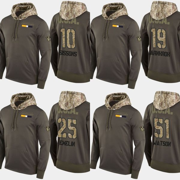 

Nashville Predators Salute To Service Hoodies 2 Anthony Bitetto 19 Calle Jarnkrok 51 Austin Watson Hockey Sweatershirt Jerseys