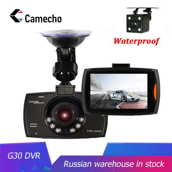 

camecho car dvr dual camera g30 video recorder registrator full hd 1080p dash cam with backup rear view camera night vision dvrs