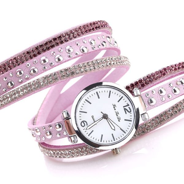 

girls rhinestone watch bracelet luxury round dial quartz wrist watches female ladies gift minimalist wristwatches, Slivery;brown