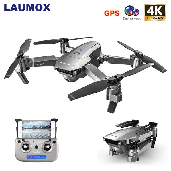 

laumox sg907 gps drone with 4k hd adjustment camera wide angle 5g wifi fpv rc quadcopter professional foldable drones e520s e58