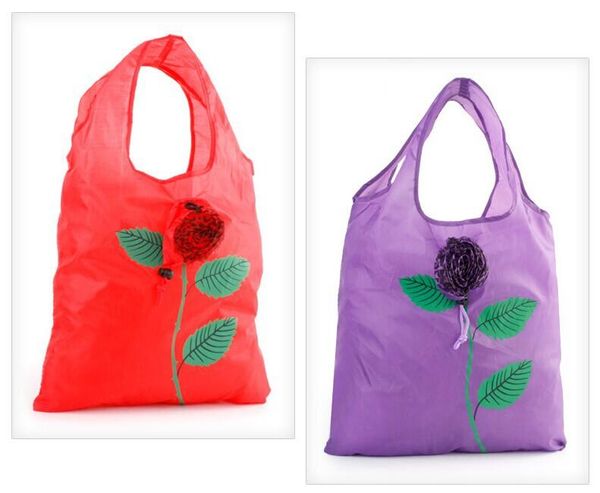 

designer-pretty rose foldable eco reusable environmental shopping bags