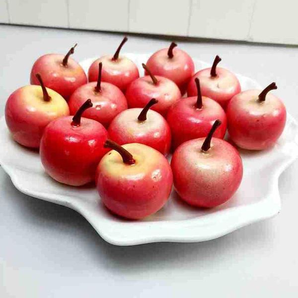 

50pcs artificial foam mini apples multi-color faux fruit models party home decor