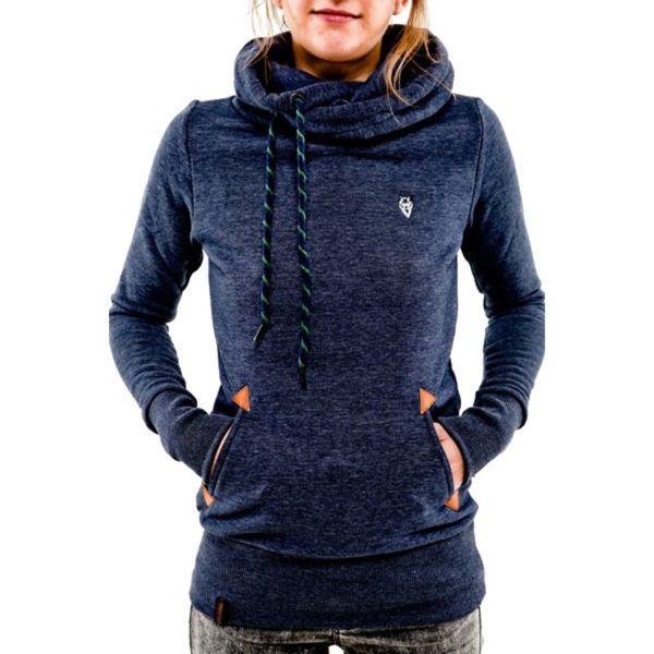 

casual embroidery long sleeve sweatshirts spring autumn winter women hoodies pullovers with pocket hooded female sweatshirt, Black