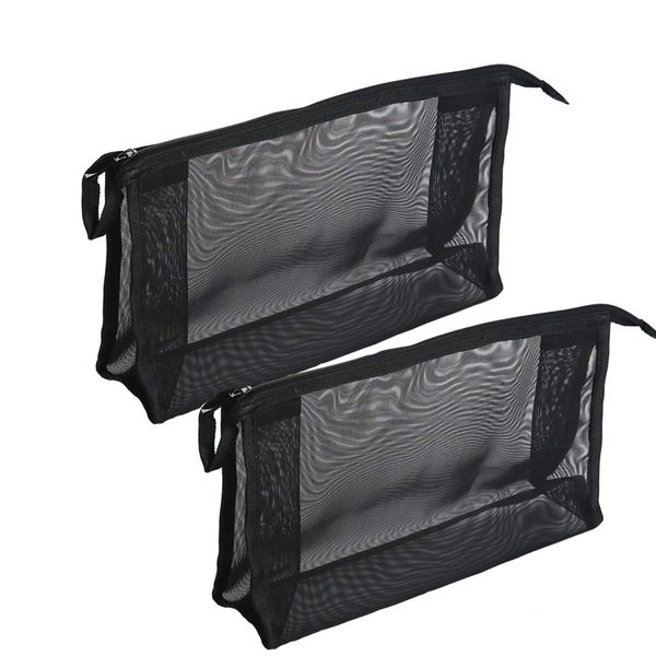 

ljl-2 шт косметика see through make up bag / организатор, сетки дорожных принадлежностей организатора (черный