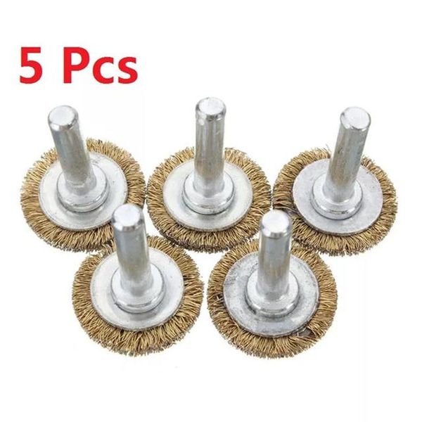 

5pcs/set 25mm brass wire wheel brushes polishing dremel mini drill accessories for rotary tools