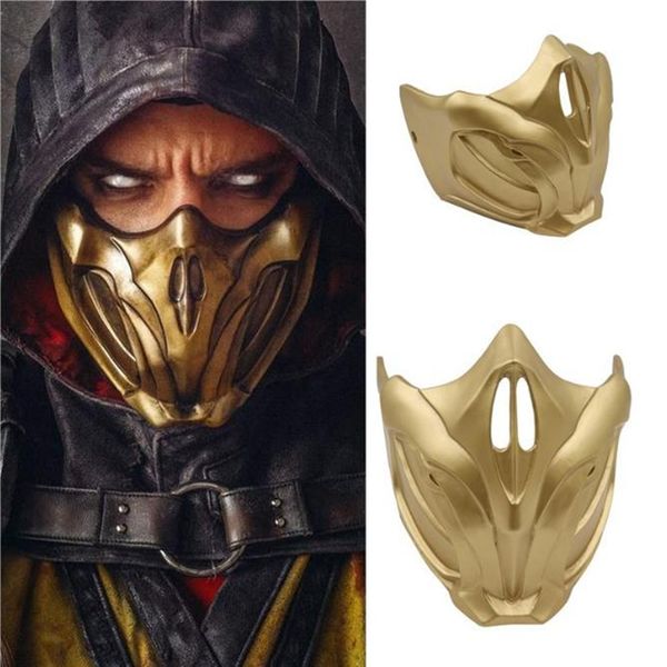 

новое высокое качество игры mortal kombat 11 косплей маски scorpion смола половина лица маска halloween carnival партии проп