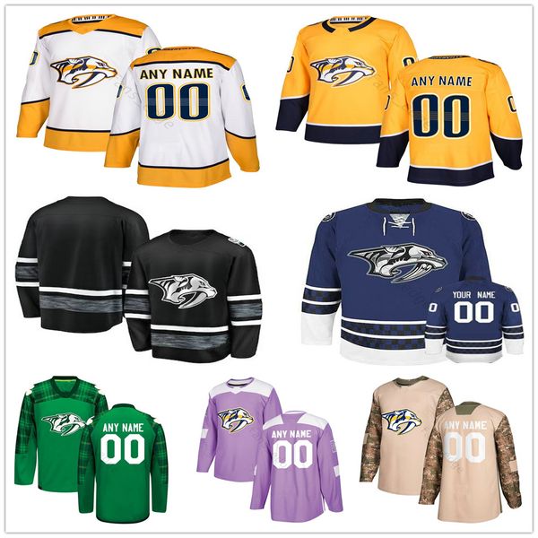 

custom nashville predators #5 dan hamhuis 12 mike fisher 13 nick bonino 76 p.k. subban 74 juuse saros men women kids youth hockey jerseys, Black;red