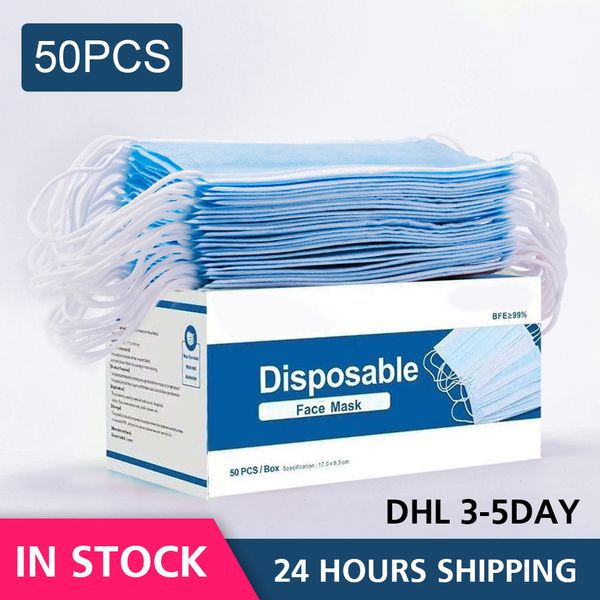 

disposable face masks 3 layer ear-loop dust mouth masks cover 3-ply non-woven disposable dust mask soft breathable outdoor part fast delivr