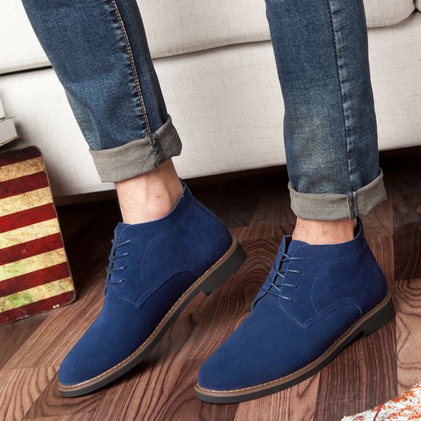 

high 2019 trend genuine leather men boots all season work shoes male lace up for man ankle boots with fur plus size 38-45, Black