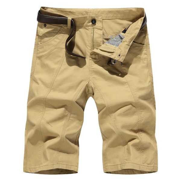 

men's cargo shorts loose handsome pocket outdoor short summer multi-color knee length short soft large size shorts ##45, White;black
