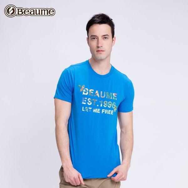 

beaume brand men camping hiking t-shirts large size short sleeve round neck t-shirts fashion printfea52147, Gray;blue
