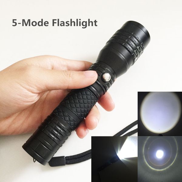 

5 archives t6 point light aluminium alloy charge flashlight rubber non-slip flashlight