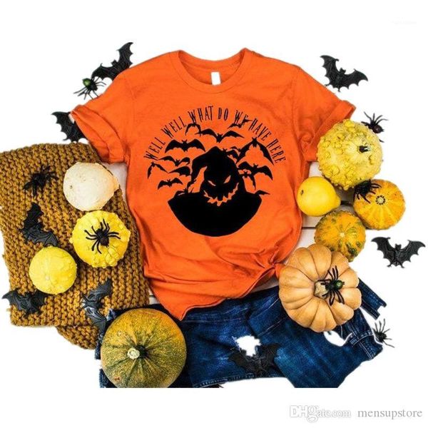 

designer t shirts short sleeved o-neck casual tees hallowen women orange, White