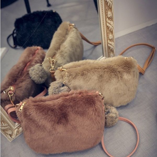 

меховая сумка новая мода корейская сумка через плечо мао мао