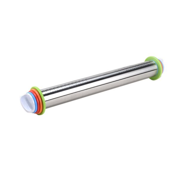 

17 inch stainless steel rolling pin portable size home kitchen non-stick fondant cake dough roller baking accessory easy clean