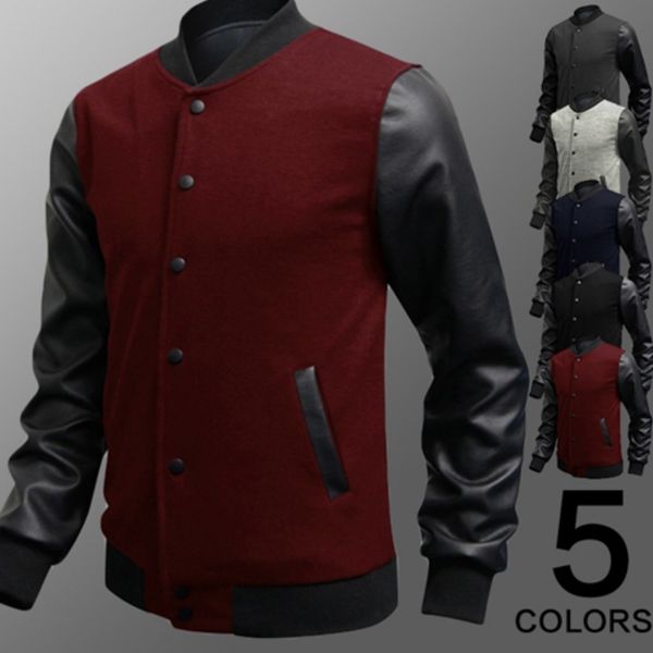 

2019 мужчины осень заплатки куртки и пальто jaqueta masculina мужской повседневная мода тонкий встроенная молния куртки hombre, Black