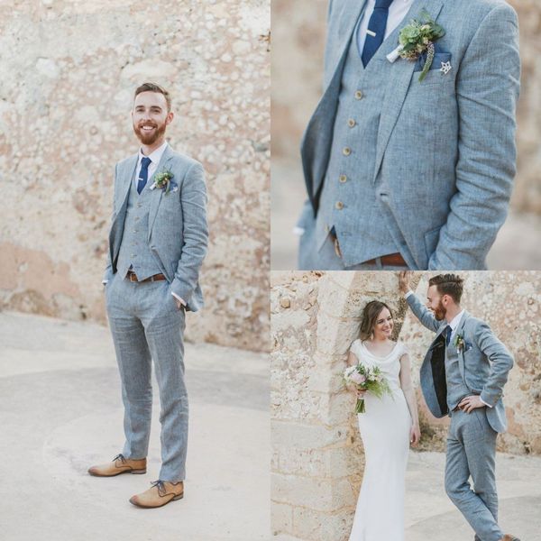 Özel Yapılmış erkek Mavi Smokin Düğün Suits Parti Damat 3 ADET Best Man Suits Düğün Smokin