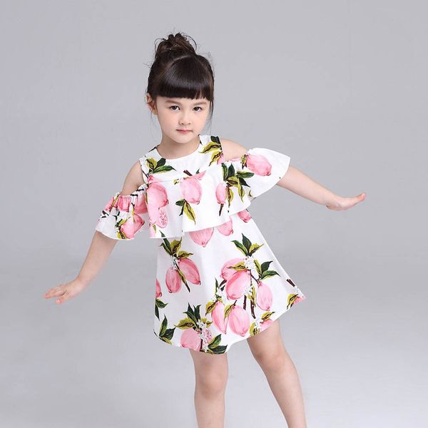 

muqgew 2019 toddler infant baby kids girls dress lemon print ruffles dresses clothes outfits new arrival, Red;yellow