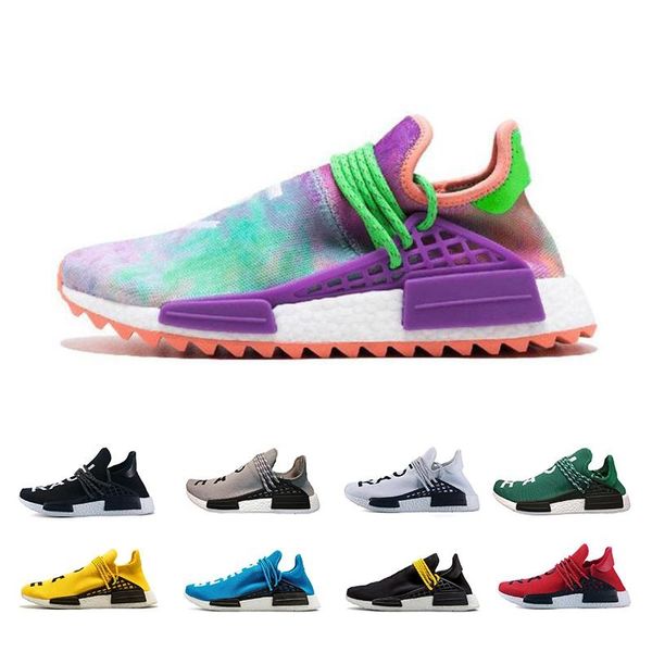 

a02 with box human race mens running shoes pharrell williams sample yellow core black sport designer shoes women sneakers