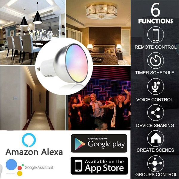 

wifi smart led bulb 5w gu10 rgb light remote control for echo alexa google home