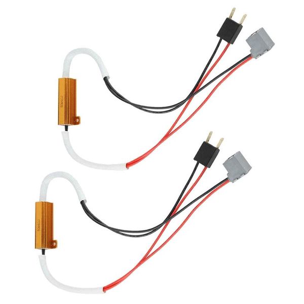 

2pcs h7 led headlight decoders error anti flicker resistor canceller car led light