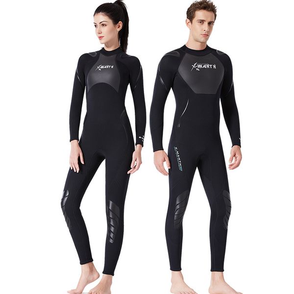 

2019 new 3mm long sleeved lovers men women wetsuit snorkeling jumpsuit full body dive wet suit one-piece winter swim warm surf