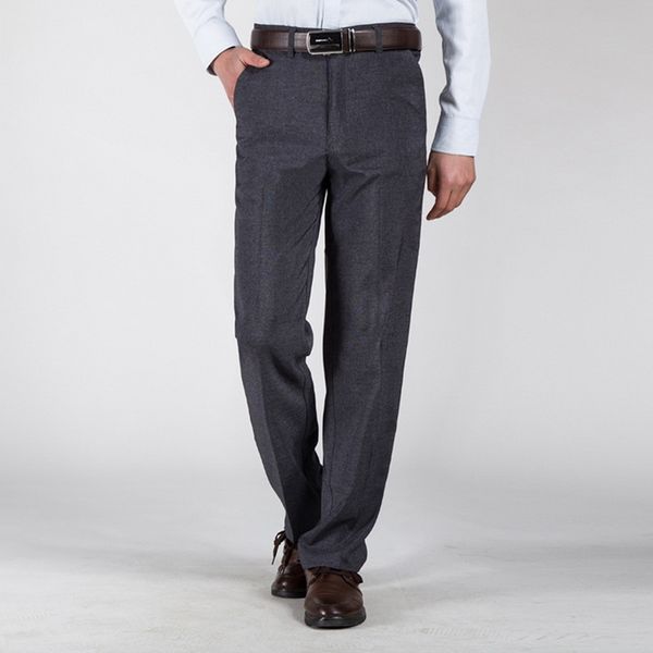 

spring summer men's office trousers high waist thin loose business casual suit pants anti-wrinkle professional dress trousers, Black