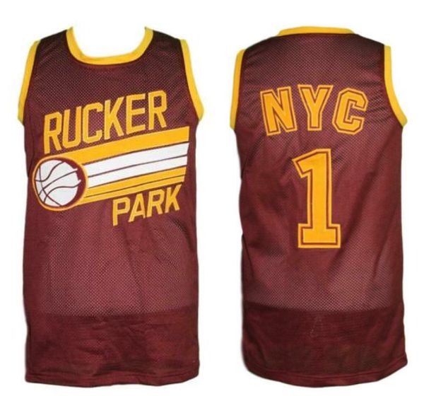 

rucker park #1 harlem new york city retro basketball jersey men's stitched custom any number name jerseys, Black