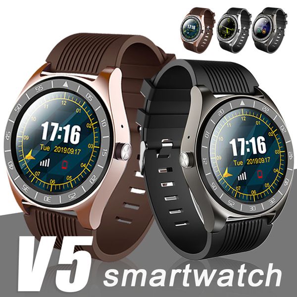 

v5 smart watch bluetooth 3.0 wireless smartwatches sim intelligent mobile phone watch reloj inteligente for android cellphones with box