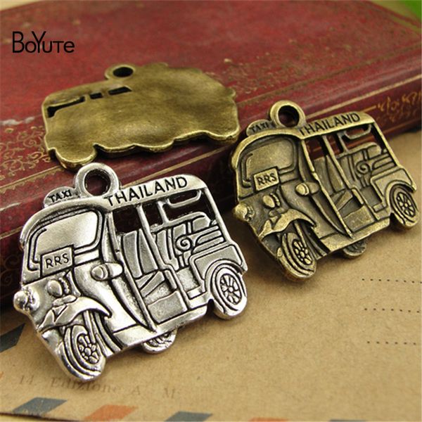 

boyute (30 pieces/lot) antique bronze silver retro tricycle pendant diy metal alloy hand made jewelry accessories wholesale, Black