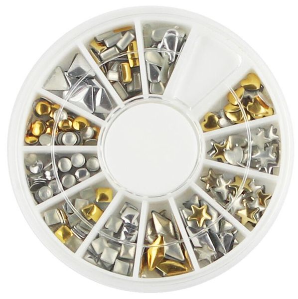 1 scatola di perline per rivetti in metallo dal design misto per gioielli stucchi in resina epossidica fai da te decorazione per nail art